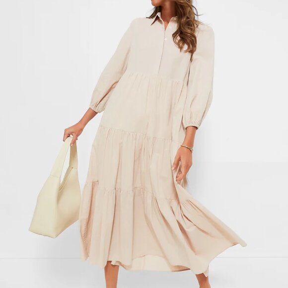 Tuckernuck Pomander Place Mabel Maxi Dress in Sandstone size XS - Picture 1 of 8